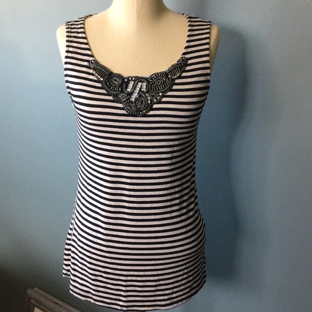Bobeau gem neckline tank